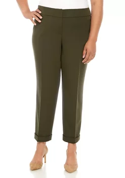 Cheap 😍 Kasper Plus Size Solid Ankle Cuff Pants 🔥 -Southern Home Sales Shop Belk 1710