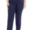 Promo 😉 Kasper Plus Size Slim Unlined Pinstripe Pants 🥰
