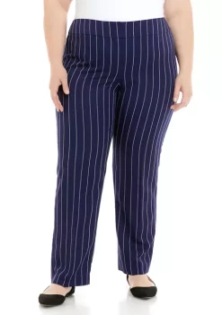 Promo 😉 Kasper Plus Size Slim Unlined Pinstripe Pants 🥰 -Southern Home Sales Shop Belk 1722