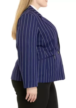 Cheapest 🛒 Kasper Plus Size Long Sleeve Notch Collar One Button Pinstripe Jacket 💯 -Southern Home Sales Shop Belk 1733