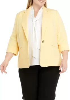 Wholesale 😉 Kasper Plus Size 3/4 Roll Sleeve One Button Jacket 😉 -Southern Home Sales Shop Belk 1738