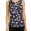 Cheap 🌟 Kasper 👩 Women's Sleeveless Pleat Neck Printed Blouse 😀 -Southern Home Sales Shop Belk 1771