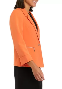 Top 10 💯 Kasper 👩 Women's 3/4 Sleeve Notch Collar Crepe Jacket 🌟 -Southern Home Sales Shop Belk 1793