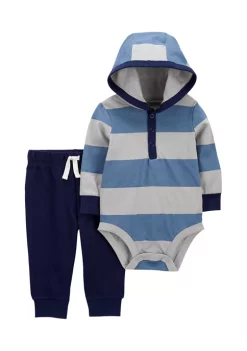 Discount 👏 Carter's® Baby Boys 2-Piece Hooded Bodysuit Pant Set ⌛