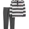 Hot Sale ⌛ Carter's® Baby Boys Gray Stripe Set ✔️
