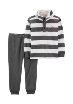 Hot Sale ⌛ Carter's® Baby Boys Gray Stripe Set ✔️