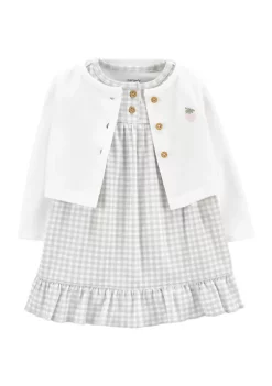 Flash Sale 👍 Carter's® Baby 👧 Girls 2-Piece Bodysuit 👗 Dress & Cardigan Set ✔️