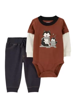 Promo 👍 Carter's® Baby Boys 2-Piece 🦮 Dog Bodysuit Pants Set 🎁