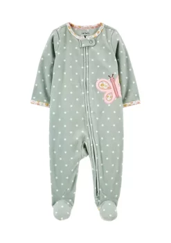 Cheap 😉 Carter's® Baby 👧 Girls Butterfly Zip Up Fleece Sleep & Play One Piece ❤️