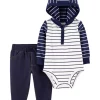 Hot Sale 🌟 Carter's® Baby Boys 2-Piece Hooded Bodysuit Pants Set ✨