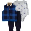 Cheapest 🎉 Carter's® Baby Boys Blue Plaid Vest Set ❤️ -Southern Home Sales Shop Belk 1854
