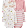 Hot Sale 🧨 Carter's® Baby 👧 Girls 4-Pack Long-Sleeve Bodysuits 🔥