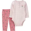 Coupon ✔️ Carter's® Baby 👧 Girls 2-Piece Striped Floral Bodysuit Pant Set 🤩 -Southern Home Sales Shop Belk 1873