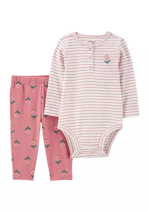 Coupon ✔️ Carter's® Baby 👧 Girls 2-Piece Striped Floral Bodysuit Pant Set 🤩 3 Coupon ✔️ Carter's® Baby 👧 Girls 2-Piece Striped Floral Bodysuit Pant Set 🤩