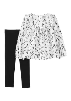 New 🛒 Carter's® Baby 👧 Girls 2 Piece Floral 👕 Shirt and Pants Set 🎉