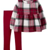 Hot Sale 🥰 Carter's® Baby 👧 Girls Red Plaid 👕 Shirt and Pants Set 💯 -Southern Home Sales Shop Belk 1900