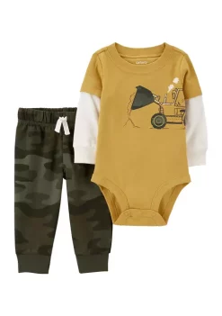 Best Pirce 🔥 Carter's® Baby Boys 2-Piece Construction Bodysuit Pant Set 😉 -Southern Home Sales Shop Belk 1915