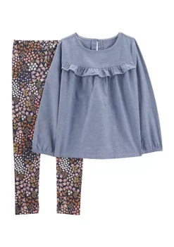 New ⭐ Carter's® 👧 Girls 4-6x Floral Leggings Set 🔔