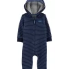 Outlet 👍 Carter's® Baby Boys Zip-Up Hooded Fleece Jumpsuit 🔔