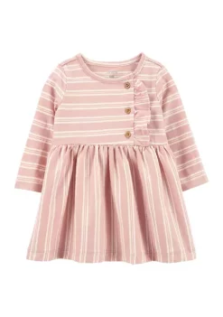 Wholesale 🌟 Carter's® Baby 👧 Girls Knit 👗 Dress with Pink Stripes 🎁