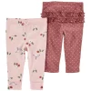 Buy 🔔 Carter's® Baby 👧 Girls 2-Pack Printed Leggings ❤️ -Southern Home Sales Shop Belk 1966