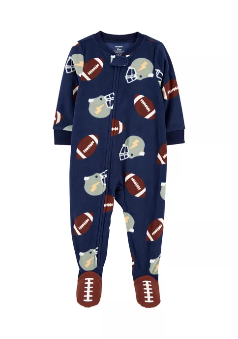 Hot Sale 🧨 Carter's® Toddler Boys One Piece Football Fleece Footie Pajamas 👍 3 Hot Sale 🧨 Carter's® Toddler Boys One Piece Football Fleece Footie Pajamas 👍