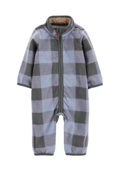 Cheapest ๐ Carter'sยฎ Baby Boys Plaid Fleece Jumpsuit โญ