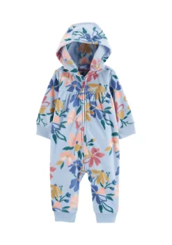 Best deal 😉 Carter's® Baby 👧 Girls Floral Fleece Jumpsuit 🧨
