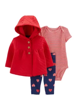 New ๐งจ Carter'sยฎ Baby ๐ง Girls 3 Piece Quilted Vest Set ๐