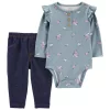 Wholesale 👏 Carter's® Baby 👧 Girls 2-Piece Floral Bodysuit Pant Set ⭐