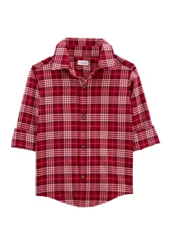 Flash Sale ๐ฅ Carter'sยฎ Toddler Boys Red Woven Plaid ๐ Shirt โ๏ธ