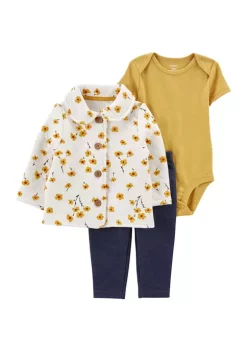 Hot Sale โ Carter'sยฎ Baby ๐ง Girls 3 Piece Quilted Little Cardigan Set ๐ฏ