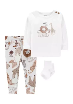 Cheapest 🧨 Carter's® Baby 3-Piece Safari Animals Outfit 😉 -Southern Home Sales Shop Belk 2033