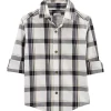 Budget 🔔 Carter's® Toddler Boys Black and White Woven Plaid 👕 Shirt 😍 -Southern Home Sales Shop Belk 2054