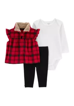 Promo ❤️ Carter's® Baby Boys 3-Piece Buffalo Check Vest Set 💯 -Southern Home Sales Shop Belk 2066