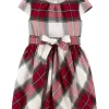 Discount 💯 Carter's® Toddler 👧 Girls Red Green Plaid 👗 Dress 😀 -Southern Home Sales Shop Belk 2083