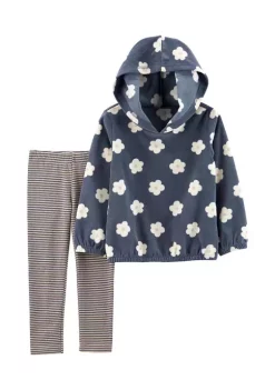 Cheapest โ Carter'sยฎ Baby ๐ง Girls Long Sleeve Gray Flower Leggings Set ๐