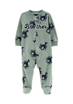 Outlet 🎁 Carter's® Baby Boys Little Brother Zip-Up Fleece Sleep & Play 😉