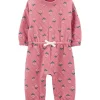 Hot Sale ✨ Carter's® Baby 👧 Girls Pink Woven Pajama Jumpsuit 😀 -Southern Home Sales Shop Belk 2101