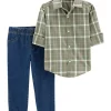 Outlet 🥰 Carter's® Baby Boys Green Plaid Set 🧨 -Southern Home Sales Shop Belk 2108