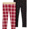 Best deal ❤️ Carter's® Toddler 👧 Girls Red and Black Leggings 2 Pack Set 😍 -Southern Home Sales Shop Belk 2118