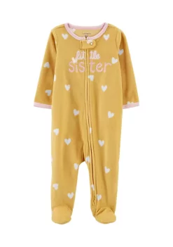 Best Pirce 🎁 Carter's® Baby 👧 Girls Little Sister 2 Way Zip Fleece Sleep & Play One Piece 🧨