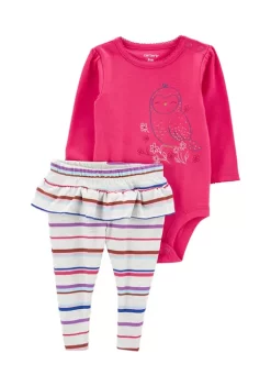 Discount 🤩 Carter's® Toddler 👧 Girls 2-Piece Bodysuit Pant Set ❤️