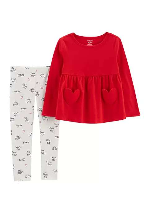 Best Sale ๐ Carter'sยฎ Toddler ๐ง Girls 2 Piece Heart Leggings Set ๐ 4 Best Sale ๐ Carter'sยฎ Toddler ๐ง Girls 2 Piece Heart Leggings Set ๐ - Image 2