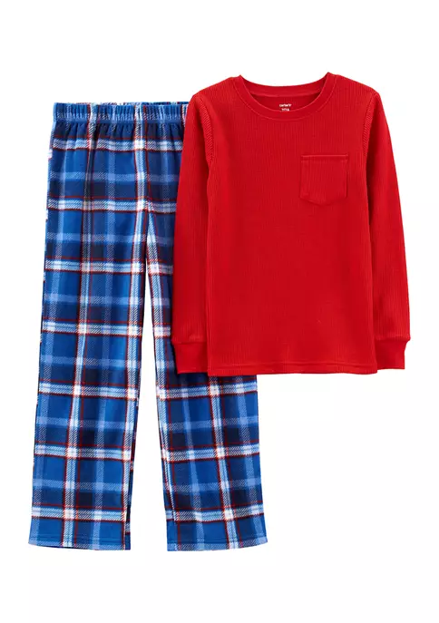 Best Pirce 🎉 Carter's® Boys 4-7 2-Piece Plaid Cotton & Fleece PJs 🔥 4 Best Pirce 🎉 Carter's® Boys 4-7 2-Piece Plaid Cotton & Fleece PJs 🔥 - Image 2