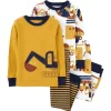 Best Sale 🥰 Carter's® Toddler Boys 4-Piece Construction 100% Snug Fit Cotton PJs 🥰