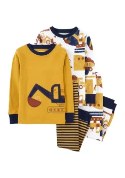 Best Sale 🥰 Carter's® Toddler Boys 4-Piece Construction 100% Snug Fit Cotton PJs 🥰