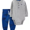Outlet 👏 Carter's® Baby Boys 2-Piece Henley Bodysuit Pant Set 🔥 -Southern Home Sales Shop Belk 2249