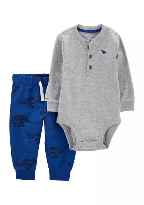 Outlet š Carter'sĀ® Baby Boys 2-Piece Henley Bodysuit Pant Set š„ 3 Outlet š Carter'sĀ® Baby Boys 2-Piece Henley Bodysuit Pant Set š„