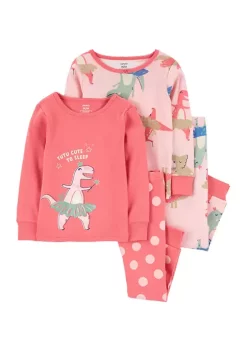 Promo ✔️ Carter's® Toddler Boys 4-Piece Dinosaur 100% Snug Fit Cotton PJs 🥰